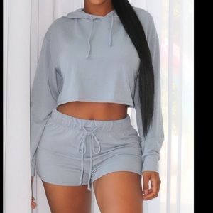 2 piece cropped hoodie set